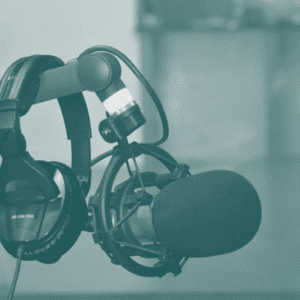 Headphones and radio microphone
