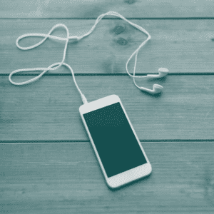 Smartphone with wired bud headphones