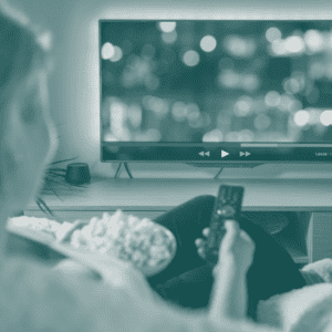 Woman watching TV