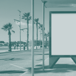 Bus stop with digital billboard