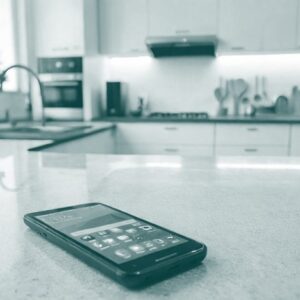 Phone on a kitchen table