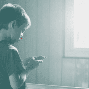 Boy using smartphone