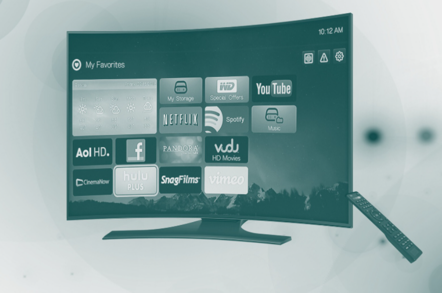 TV screen with multiple apps