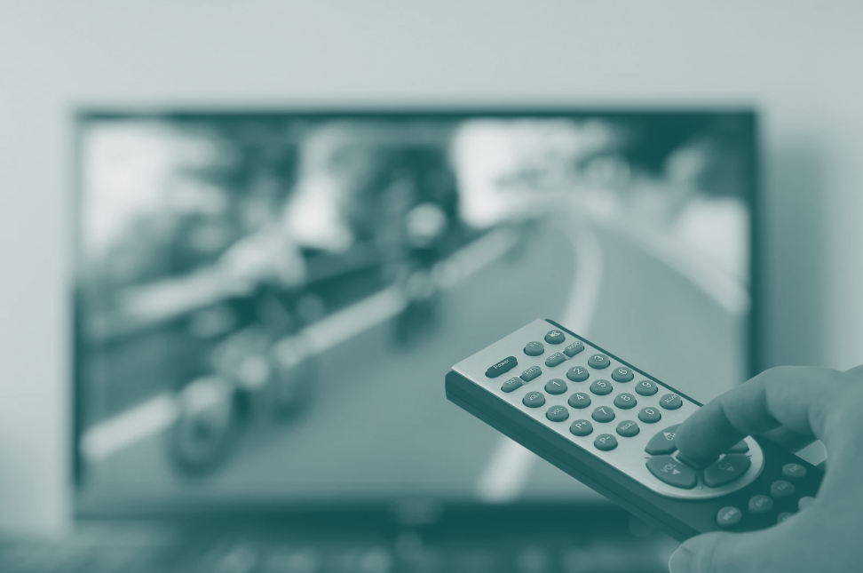 TV remote control in lounge room