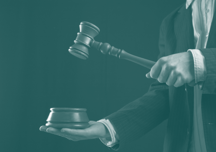 Man holding a gavel