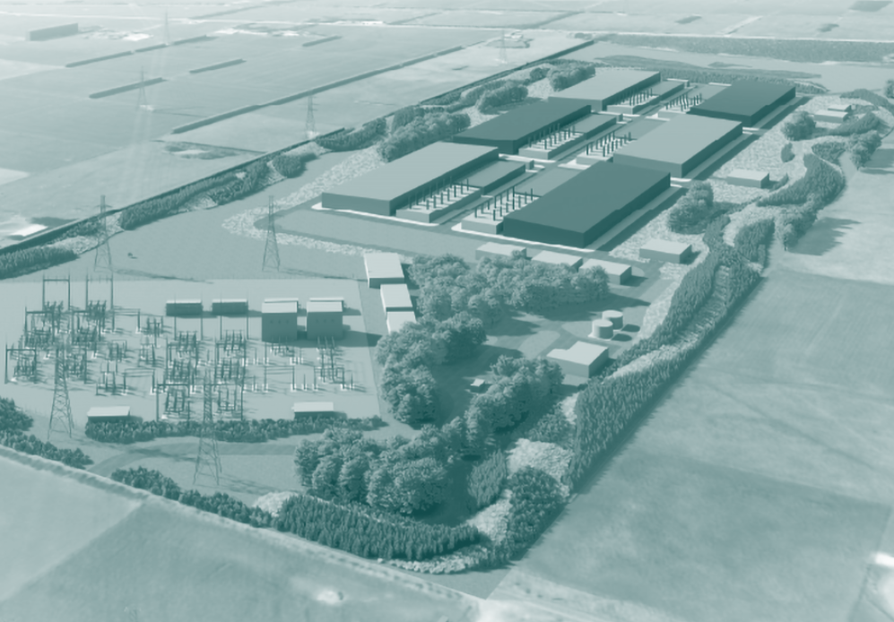 Aerial picture of data centre campus